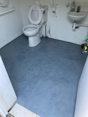 Disabled toilet floor re-painted