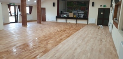 New flooring in Bodham and Beckham village hall.